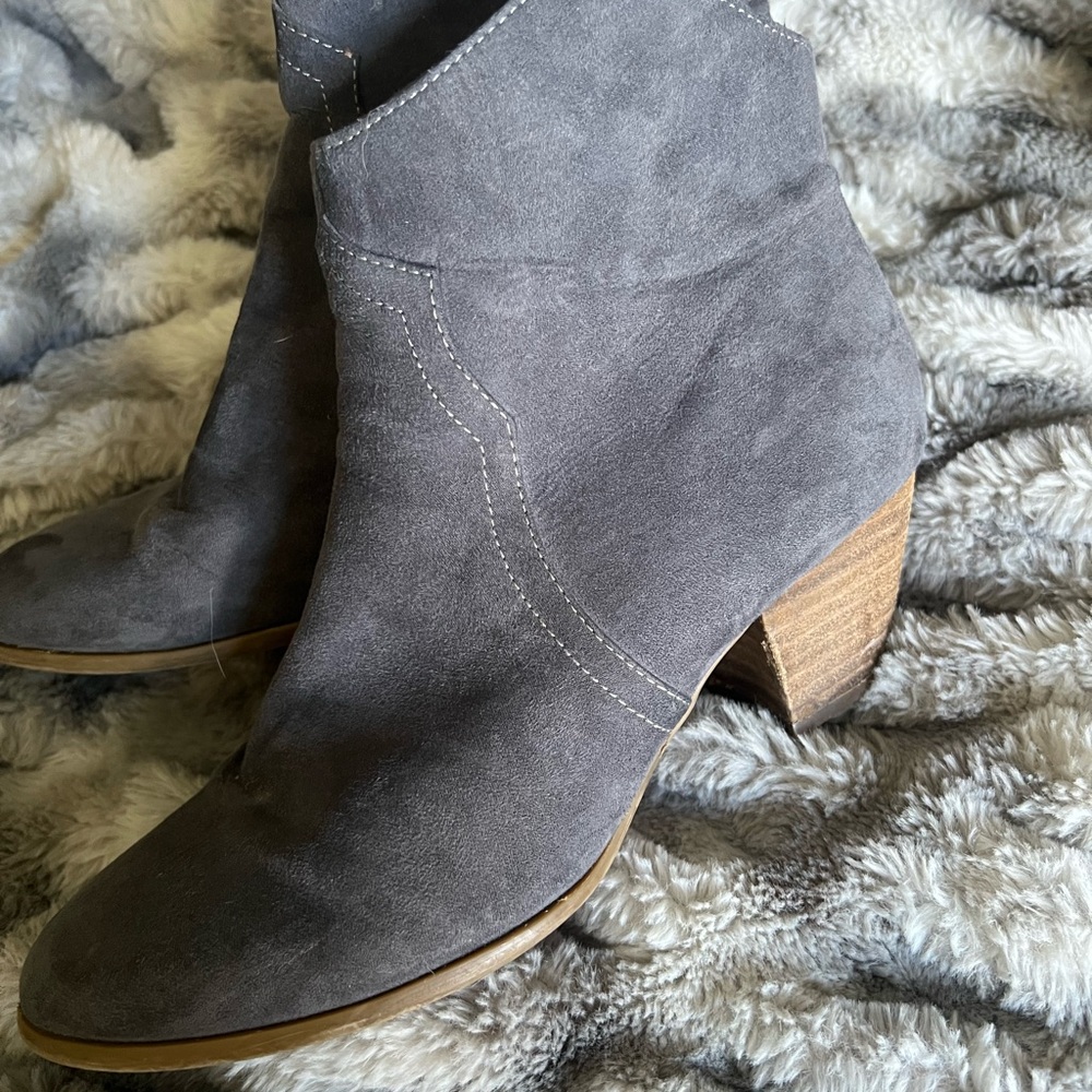 Gray ankle boots